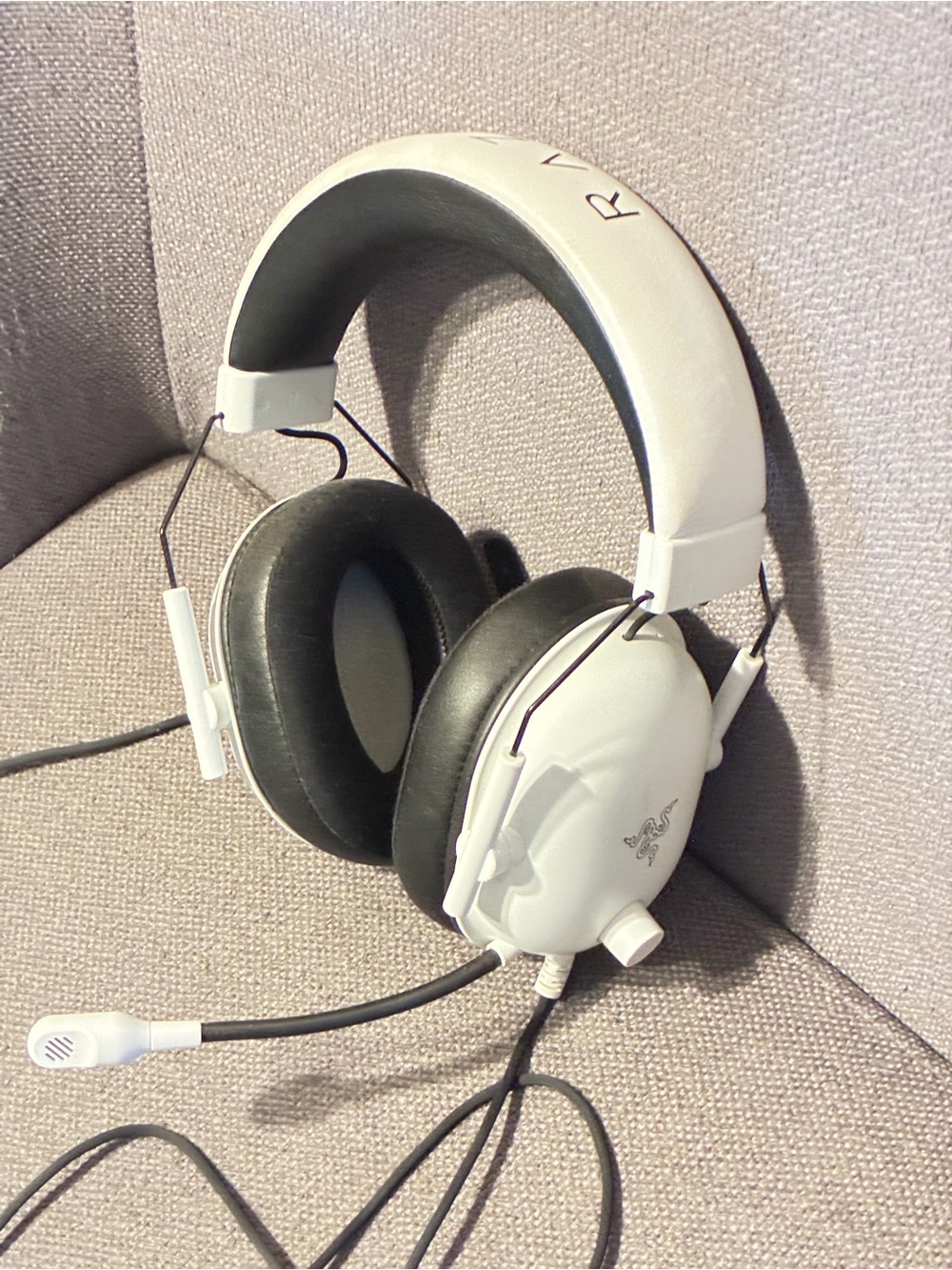 Razer White Over-Ear Gaming Headset with Boom Microphone